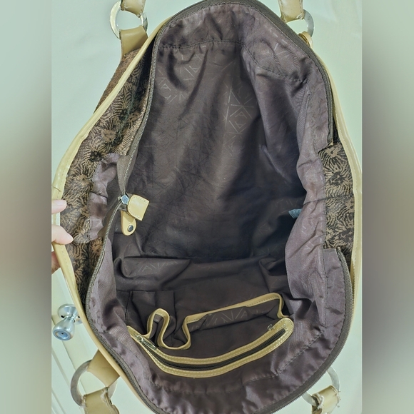 Anne Klein Brown and Cream Tote with Structured Design - Picture 12 of 15